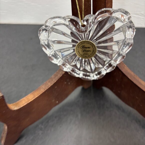 Vintage Princess House Lead Crystal Glass 3" Heart Hanging Ornament Czech #140 - Picture 4 of 10
